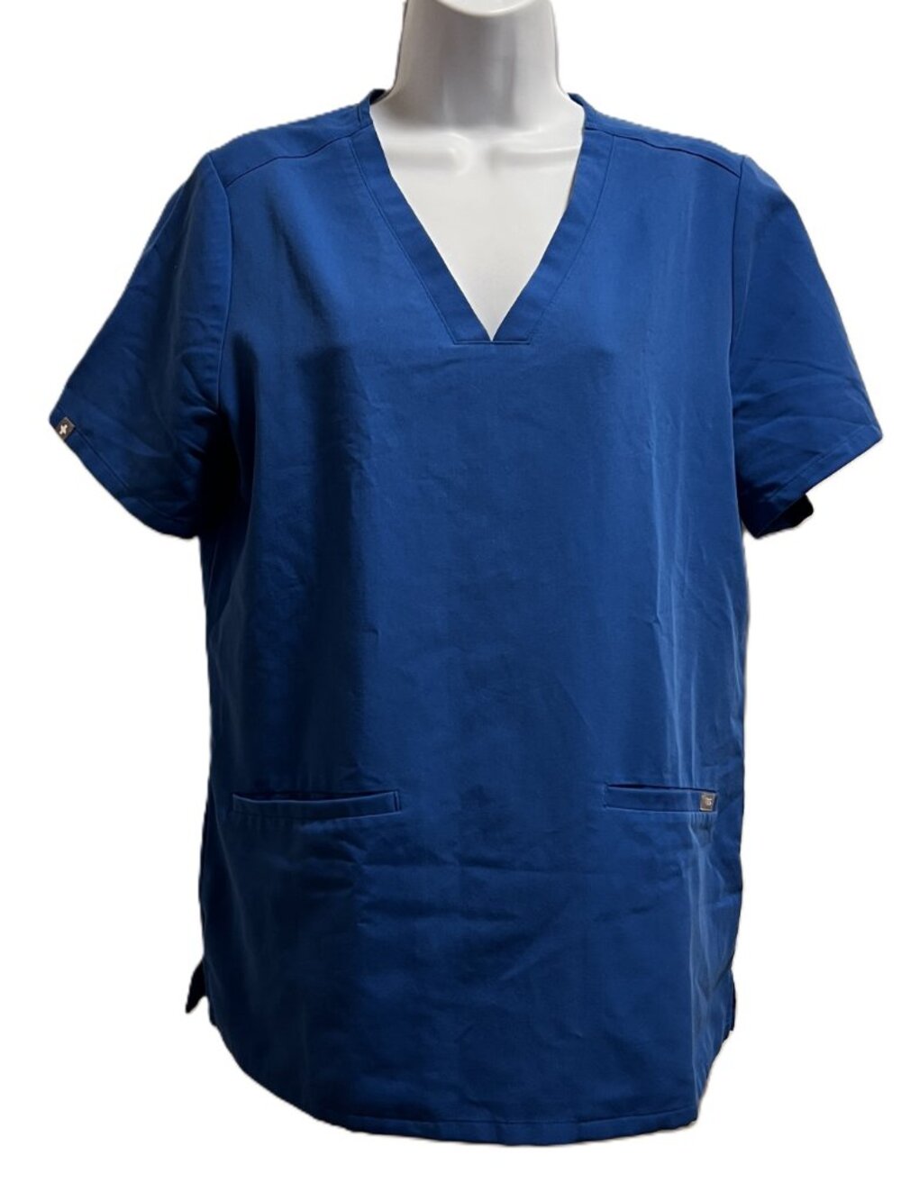 FIGS Casma Scrub Top FW1100 V-Neck Short Sleeve Nursing Royal Blue Women Medium